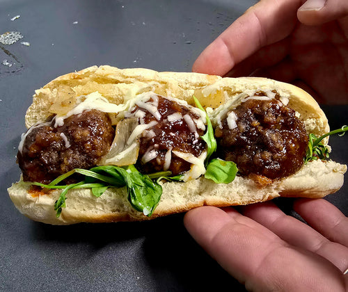 Bourbon Honey Meatball Sandwich